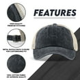 thumbnail image 3 of ANNA CAVALARY 3 Pack Trucker Hats for Men/Women - Washed Baseball Cap with Curved Bill for Outdoor Sports - Vintage Dad Hat, Mesh Back, Adjustable Buckle Closure (Blk/Denim/Peach), 3 of 6