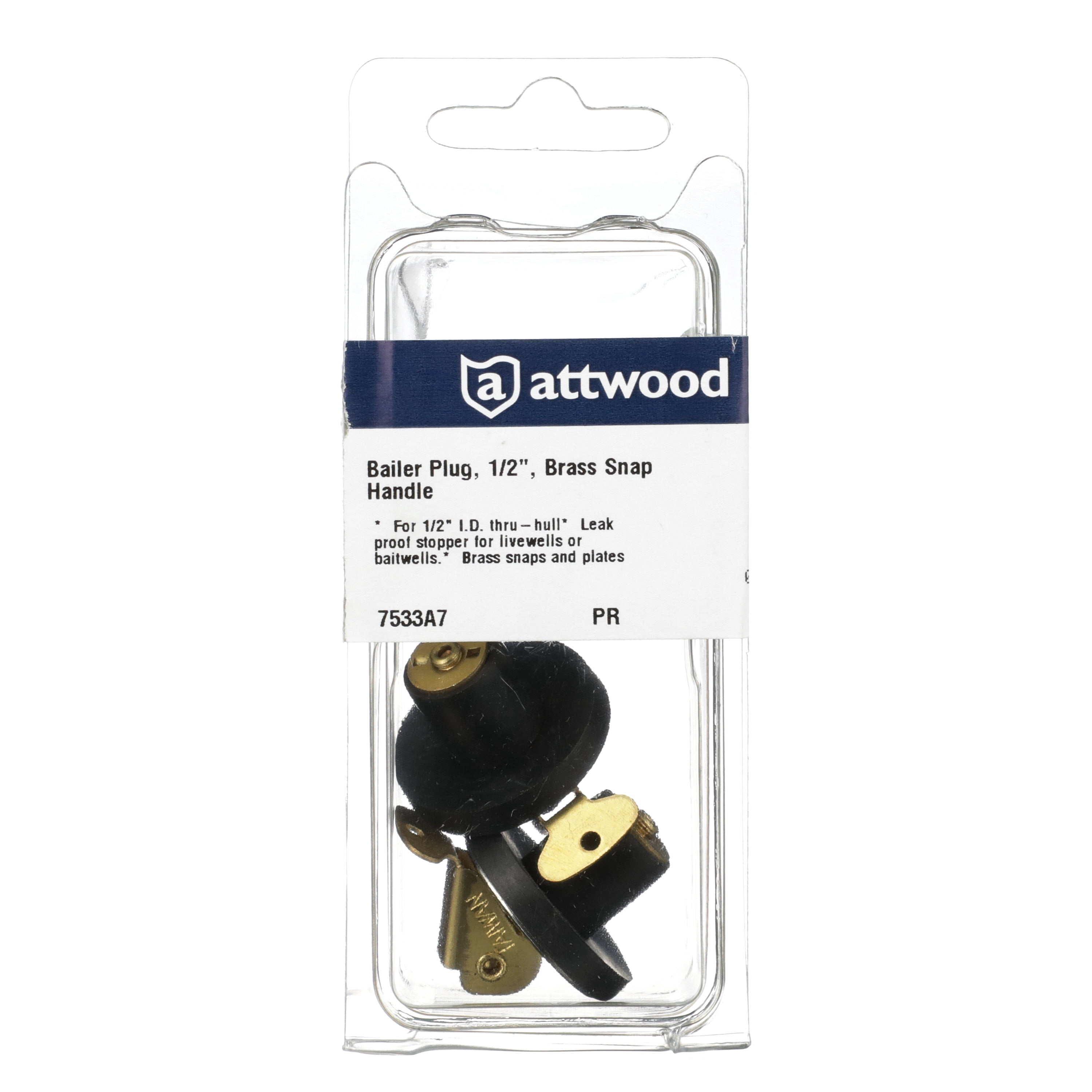 Attwood Livewell/Bailer Drain Plugs, Snap-Handle