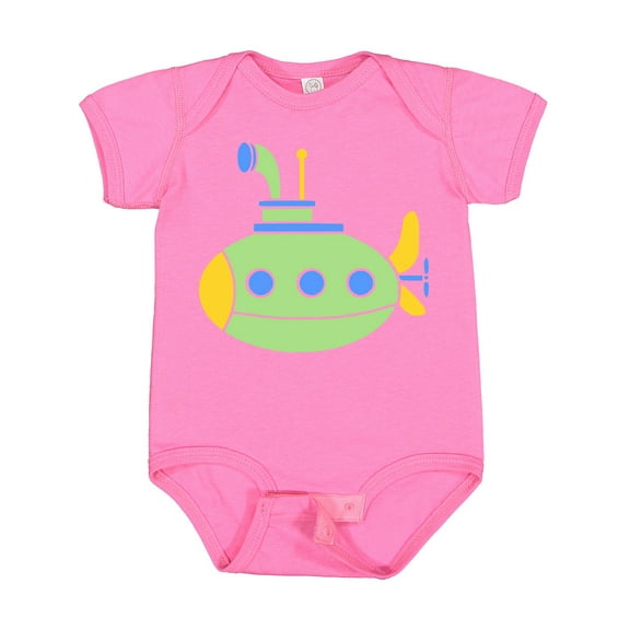 Inktastic Cute Green Submarine Boys or Girls Baby Bodysuit