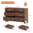 thumbnail image 6 of WAMPAT 3-in-1 Modern Wood Dresser, 15 Drawers & Metal Base, Closet Storage Organizer for Bedroom,Brown, 6 of 13