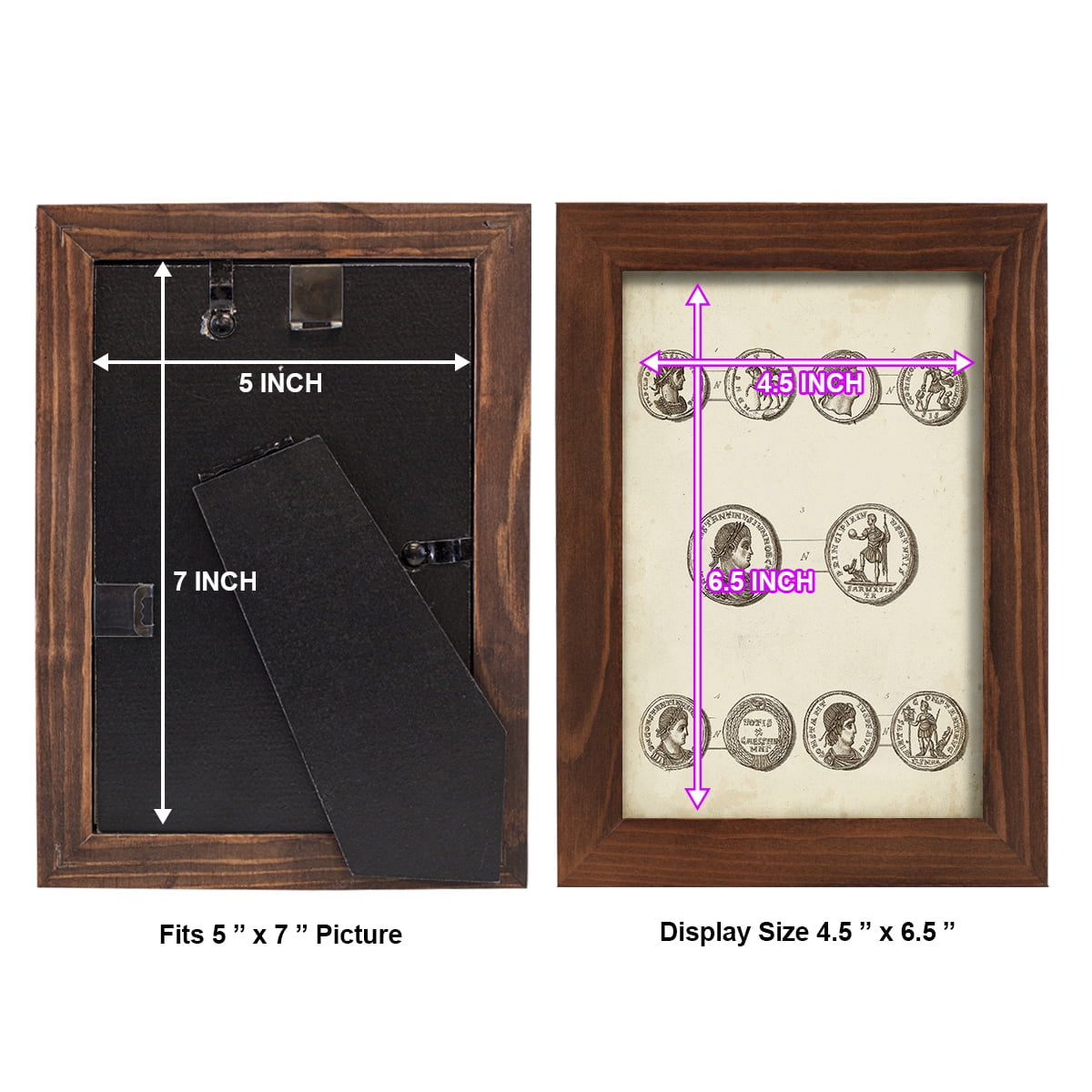Antique Roman Coins V -Framed Print w/glass-Chestnut