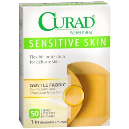 Curad Sterile Adhesive Sensitive Skin Spots Bandages, 50 ct
