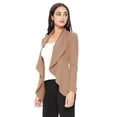 thumbnail image 2 of Women's Elegant Solid Stretch Open Front Long Sleeve Blazer Jacket, 2 of 5