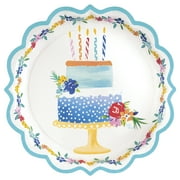 Pioneer Woman Birthday Flowers Paper Plates, 11.5in, 24ct