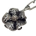 thumbnail image 2 of Funie Rétro Strass Pendentif Fleur Creuse Femmes Collier Pull Chaîne Bijoux Cadeau, 2 of 4