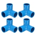 thumbnail image 1 of Conectores de tubería Uxcell de 3 vías, 3/4 pulgadas, codo de 90 grados, accesorios para muebles DIY, estanterías de jardín (4 unidades), azul, 1 of 5