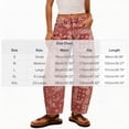 thumbnail image 3 of Mutghys Wide Leg Jeans for Women Paisley Print Button Zipper Denim Jeans with Pockets Vacation Traveling Daily Loose Comfy Boho Jeans, 3 of 9