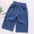 thumbnail image 5 of MuXiKeJi Clothes Jeans Baggy Girls Soft Loose Casual Wide Leg Denim Pants Breathable Lightweight Daily Summer Bottoms for Toddler Kids Girls Jeans Pants, 5 of 5