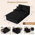 thumbnail image 3 of LEHZROAJ 67.3″Oversized Cloud Chaise Lounge Chair,Corduroy Upholstered Sofa Boneless Deep Seat No Assembly Required for Living Room Apartment(Black,Left), 3 of 10