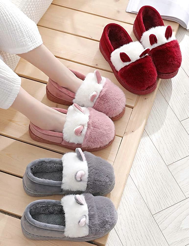 Cute Rabbit Winter Warm Shoes Children Boys Girls Shoes Anti-slip Soft Fur  Indoor Slippers Green | Fruugo BH