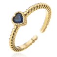 thumbnail image 1 of Anneau Ouvert Coeur Strass: Empilable Réglable Midi Bague Bijoux, 1 of 3