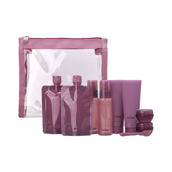 Bliss Travel Bottles TSA-Approved Travel Size Essentials Kit Toiletries Bottles 10 Piece Set