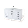 thumbnail image 2 of Elegant Kitchen and Bath Alden 60 Inch Single Bathroom Vanity In White, 2 of 13