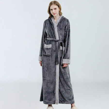 

Soighxzc Lightweight Soft Nightgown Warm Fleece Winter PajamasDresses Long Bathrobes For Women Elegant Sleepwear