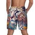 thumbnail image 4 of Uemuo Vibrant Leopard In Flowers Pattern Mens Swim Trunks Quick Dry Board Shorts with Mesh Lining, Stretch Beach Shorts Quick Dry No-Chafing Board Shorts-Large, 4 of 9