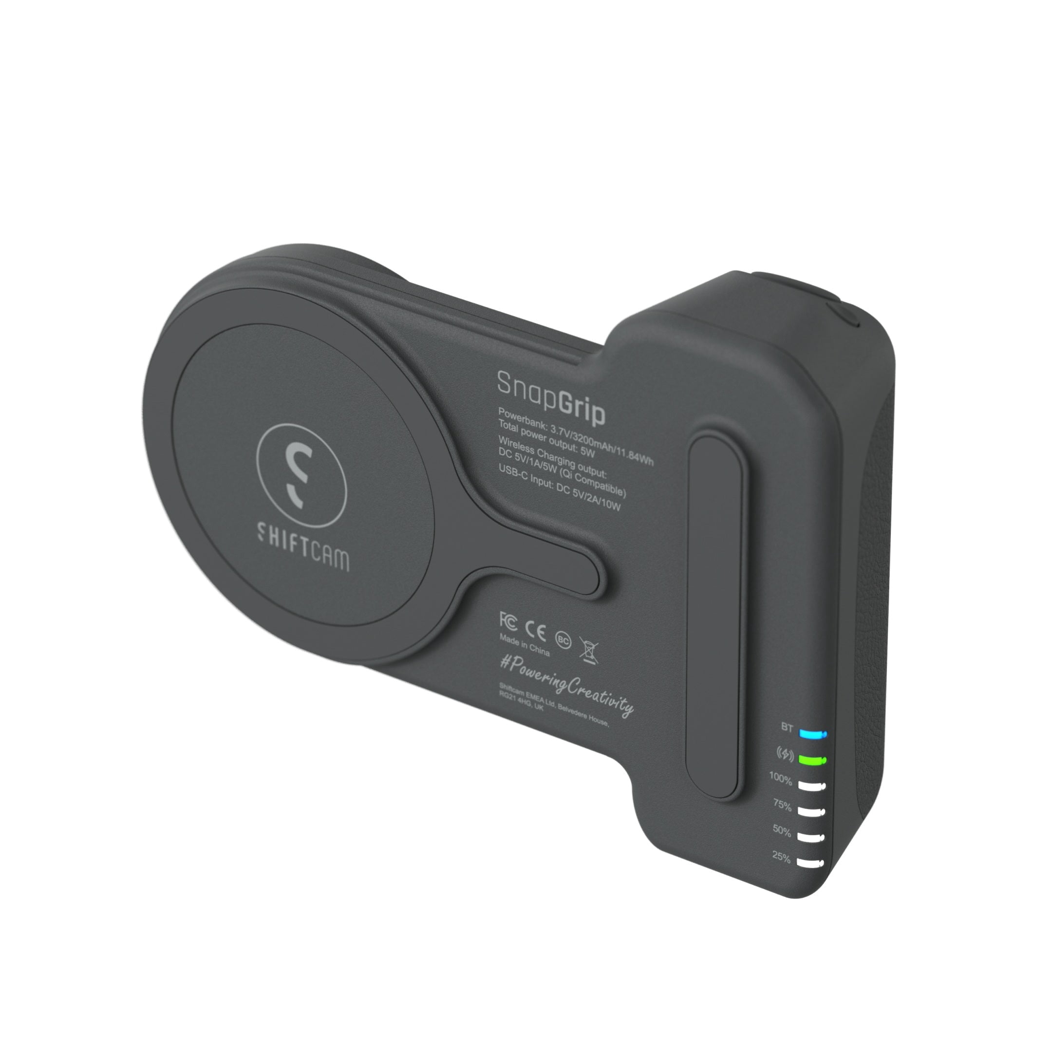 Poignée de batterie magnétique pour smartphone ShiftCam SnapGrip - Minuit