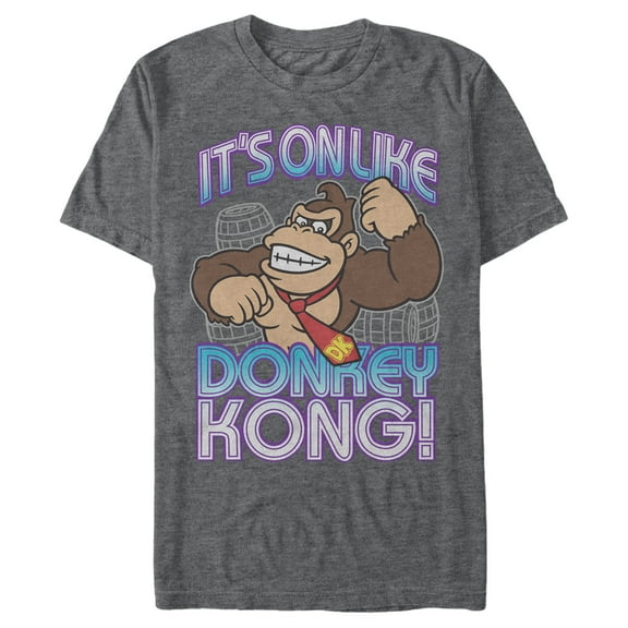 Big & Tall Nintendo Donkey Kong Its On Tee Color: Charcoal Heather Size: 5XL