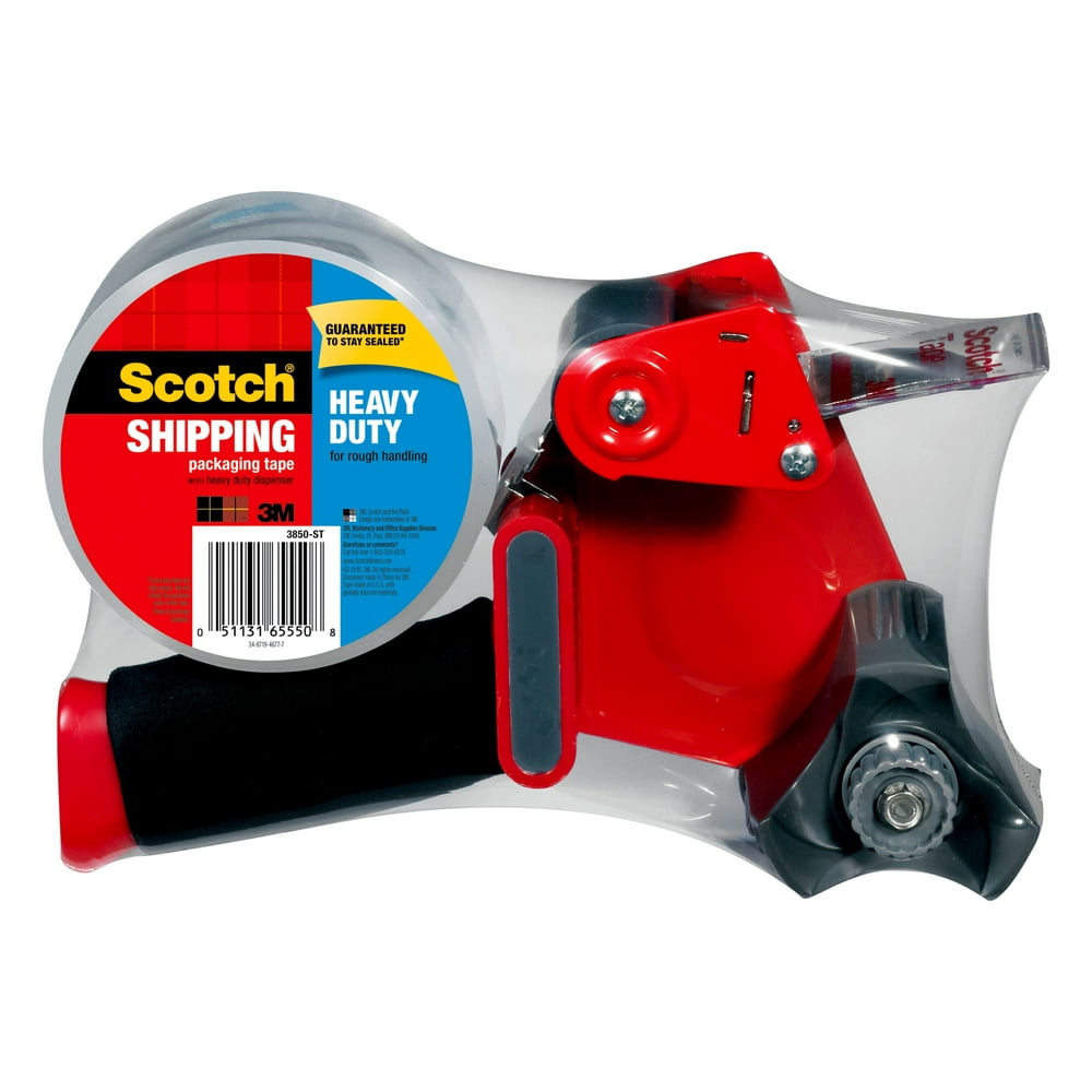 Scotch Heavy Duty Packaging Tape & Dispenser, Clear, 1.88" x 54.6 yd