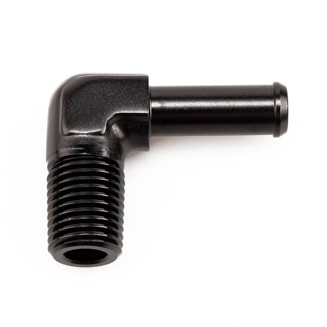 Adaptador de montaje de 90 grados 1/4 NPT macho a 3/8 lengüeta de manguera