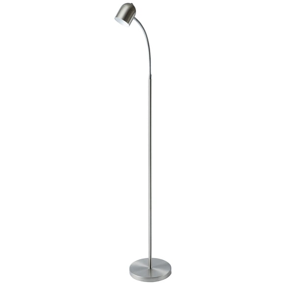 Dainolite 5W LED Floor Lamp, Satin Chrome Finish