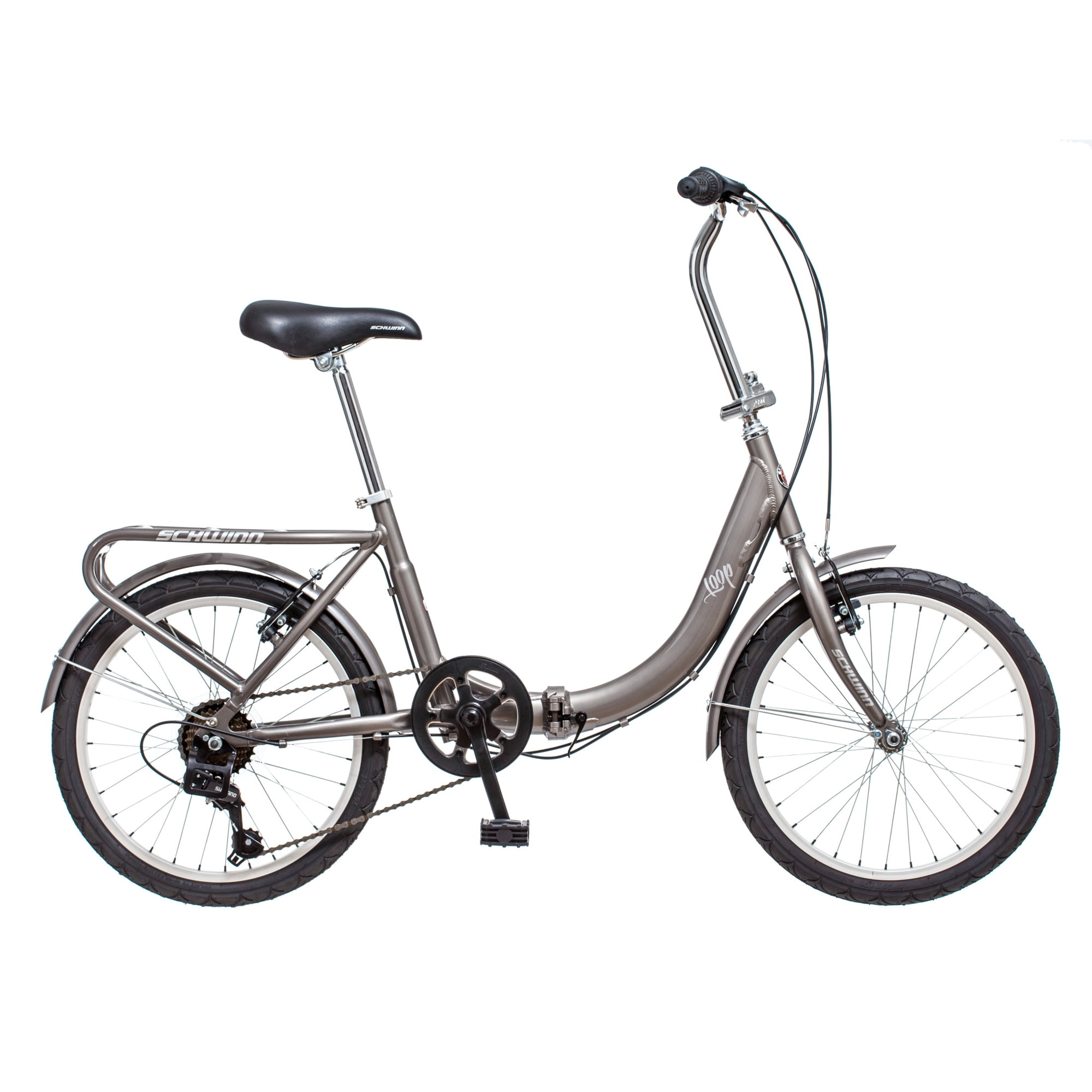 Schwinn Loop Folding Bike, 20 Inch Wheel, Ages 14+, Titanium