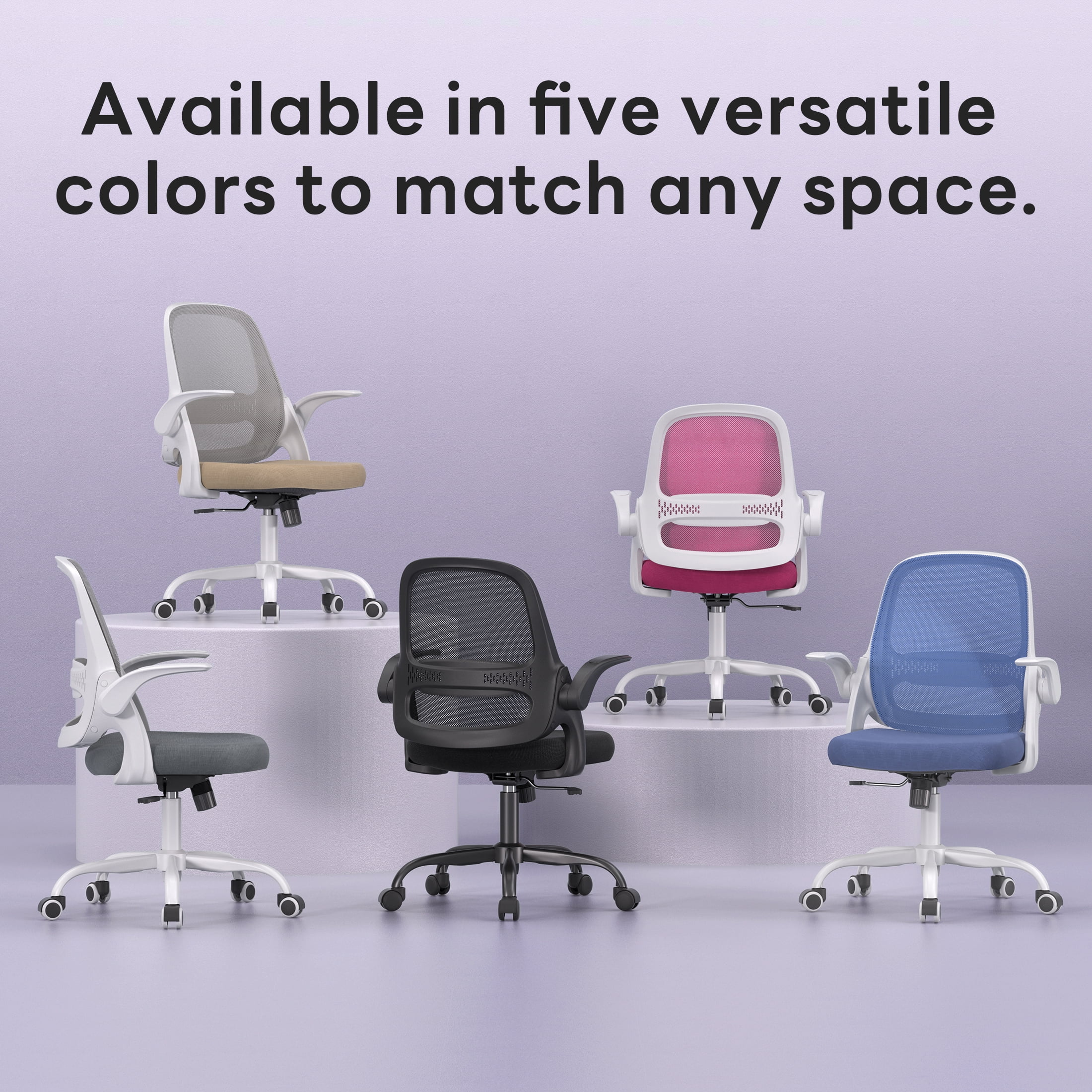 TMV Ergonomic Mesh Office Chair - High Back Gaming Desk Chair, Computer Chair with Lumbar Support & Wheels, Modern Vanity Chair for Home Office,Living Room,Bedroom,Grey