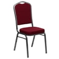 thumbnail image 1 of HERCULES Series Crown Back Stacking Banquet Chair in Burgundy Fabric - Gold Frame, 1 of 9