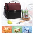 thumbnail image 4 of TUWABEI Double Compartment Lunch Bag, Insulated Extra Large Meal Prep Lunch Bag Color Blocking System Meal Bag, 4 of 6