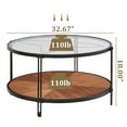thumbnail image 2 of Gexpusm 32"Round Coffee Table, Glass Top Table,Solid Wood,Double-Layer,Modern,Black, 2 of 14