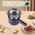 thumbnail image 1 of Olla eléctrica multifuncional para ramen, sartén para sopa, shabu, dumplings y dormitorios. azul con, 1 of 8