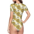 thumbnail image 4 of Balery Cartoon Honey Pot Bee Sunflower Women's Short Sleevee Crew Neck Bodysuit Tops Short Sleeve Tops Basic-XX-Large, 4 of 9