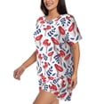 thumbnail image 2 of Rateoe Forest Mushrooms1 Pattern Women's Short-Sleeved Pajama Set - 2 Piece Soft and Lightweight Sleepwear Set-Medium, 2 of 7