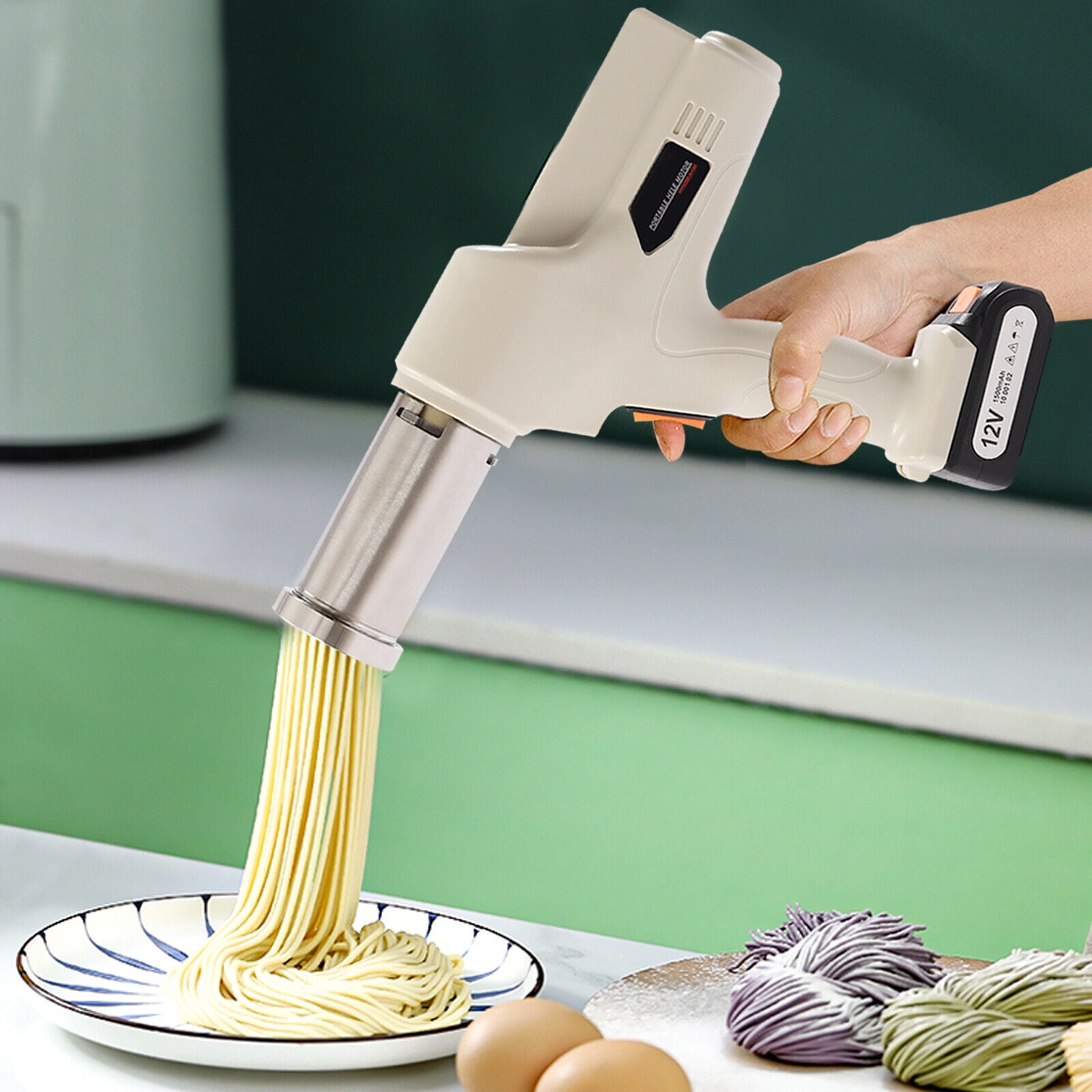 110V Electric Automatic Pasta Ramen Noodle Maker Machine w/ 13
