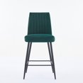 thumbnail image 6 of Set of 2 Simple Velvet Green Bar Stools - Adjustable Iron Feet, Contemporary Design, Comfortable Sponge Seat, 20"W x 18"D x 40"H, Perfect for Bar Counter, Kitchen, Dining Room, 6 of 9