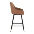 thumbnail image 5 of Hannah 26" Fixed-Height Counter Stool Set of 2 with Backs, Counter Height Chairs, Counter Height Stools Swivel, Swivel Counter Stools For Kitchen Island (Camel Faux Leather), 5 of 6