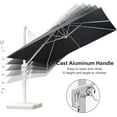 thumbnail image 6 of PURPLE LEAF 10 FT Patio Umbrella With Base White Cantilever Umbrella Square Outdoor Offset Umbrella Windproof with 360° Rotation for Garden Deck Pool, Grey, 6 of 11