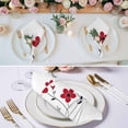 thumbnail image 2 of Red Spring Floral Cloth Napkins, Elegant Summer Botanical Pastoral Washable and Reusable Dinner Napkins Set of 6, Table Napkin for Kitchen Party Birthday Wedding Hotel Housewarming 20"x20", 2 of 8