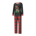 thumbnail image 3 of Elippeo Christmas Family Pajamas Matching Set, Long Sleeve Elf Legs Print T-shirt with Plaid Pants Sleepwear Loungewear, 3 of 10