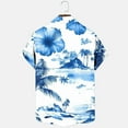 thumbnail image 6 of Ecqkame Hawaiian Shirts for Men Casual Short Sleeve Button Down Tops Summer Beach Holiday Party Tropical Print Shirt Blue-D XL, 6 of 6