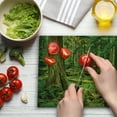 thumbnail image 3 of Tree Cutting Board, Idyllic Rainforest in Canadian Island Ferns Moss on Plant Nature Ecology Photo, Decorative Tempered Glass Cutting and Serving Board, Large Size, Green, by Ambesonne, 3 of 5