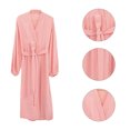 thumbnail image 2 of Minnieouse Ropa de dormir de estilo informal con abertura frontal de primavera para mujer, de dormir de manga larga Simple para niñas, ropa Vestidos Rosa METRO, 2 of 6