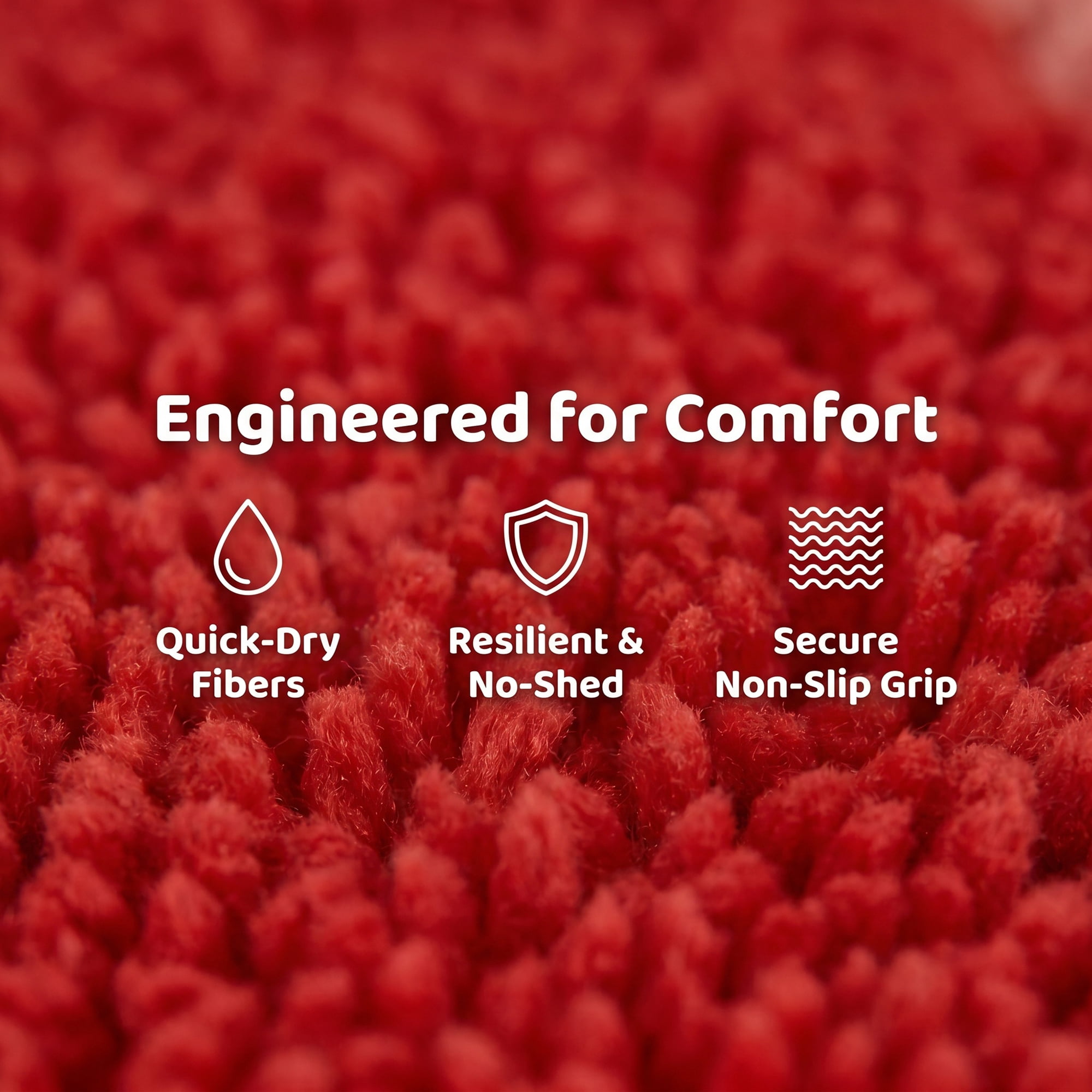 Unique Bargains Printed Faux Fur Bathroom Rug Soft Absorbent Plush Mat Red 32" x 18"