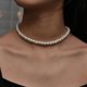 thumbnail image 1 of Elegante collar de perlas grandes para boda para mujer, collar con colgante de luna de perla de imitación blanca irregular, 1, 1 of 5