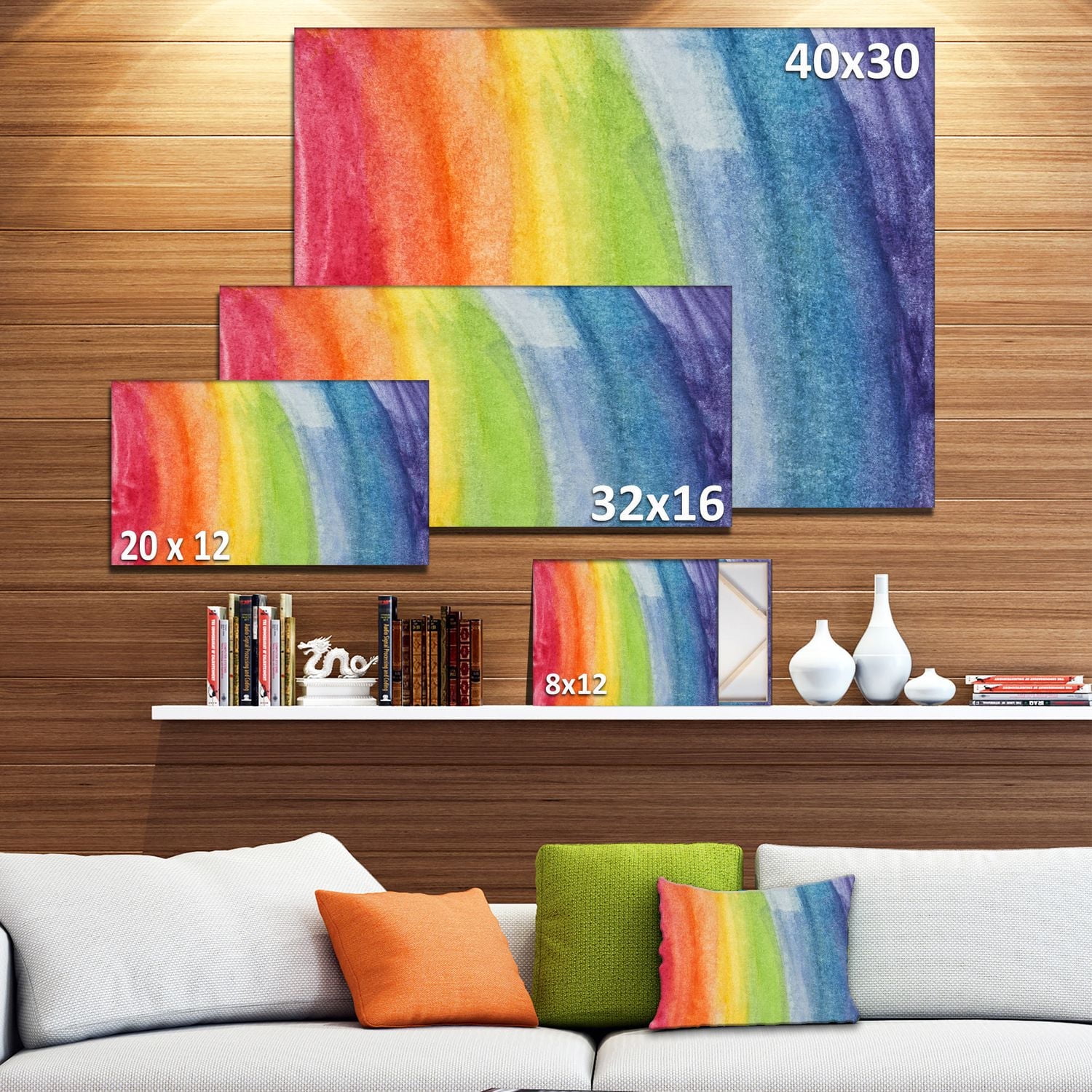 Impression sur toile « Flowing Rainbow Colors » Design Art