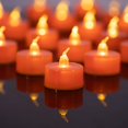 thumbnail image 1 of Velas de té LANKER, color naranja parpadeante, LED, 24 unidades, 1 of 7