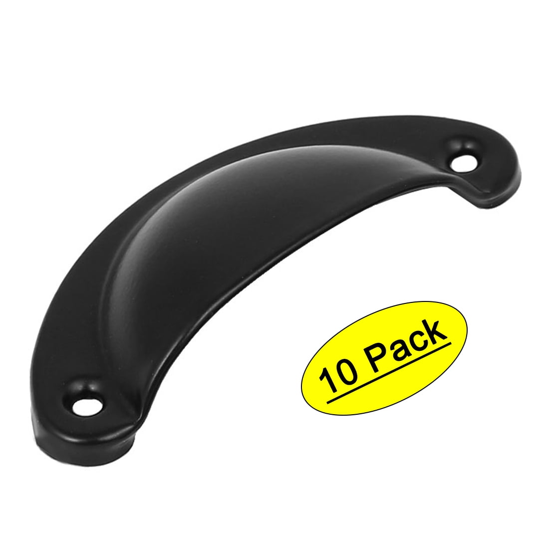 Uxcell Cabinet Shell Shaped Pull Handle Black-0.16' Hole Diameter-10 Pack