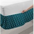 thumbnail image 2 of Abstract Bed Skirt, Illustration of Complex Geometric Patterns Successive Intertwined Squares, Elastic Bedskirt Dust Ruffle Wrap Around for Bedding Decor, 4 Sizes, Dark Teal and Teal, by Ambesonne, 2 of 2