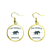 thumbnail image 1 of Animales de dibujos animados de rinoceronte Azul silueta Ear Dangle Golden Drop Earring Jewelry Mujer Unbranded M, 1 of 3