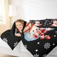 thumbnail image 4 of Manfei Cartoon Snowman Full Size Comforter Sets 3-Piece for Girls Boys, Merry Xmas Christmas Snowflake Bedding Comforter Set, Happy New Year Gift Bedding Sets, Black Luxury Bedroom Decor, 4 of 8