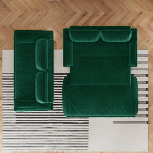 73.2 Inch Queen Pull Out Sofa Bed, 3-in-1 Convertible Sleeper Velvet Loveseat for Living Room, Guest Room, Green